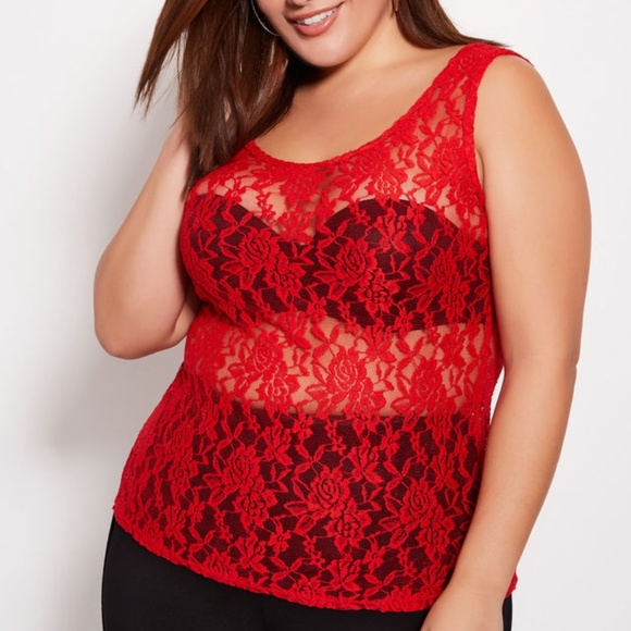 ashley stewart lace tops